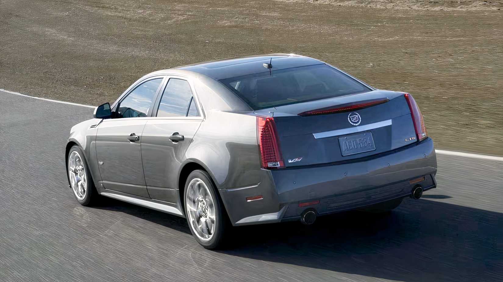 2014 Cadillac CTS-V in silver being driven on road