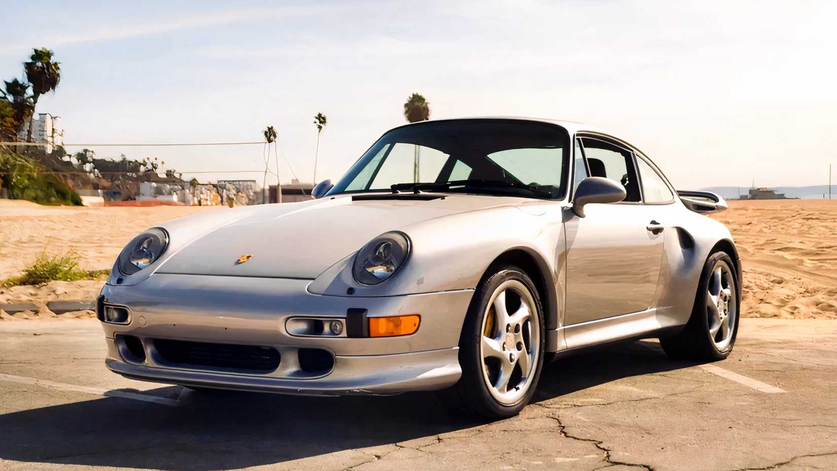 1997 Porsche 911 Turbo S in silver parked