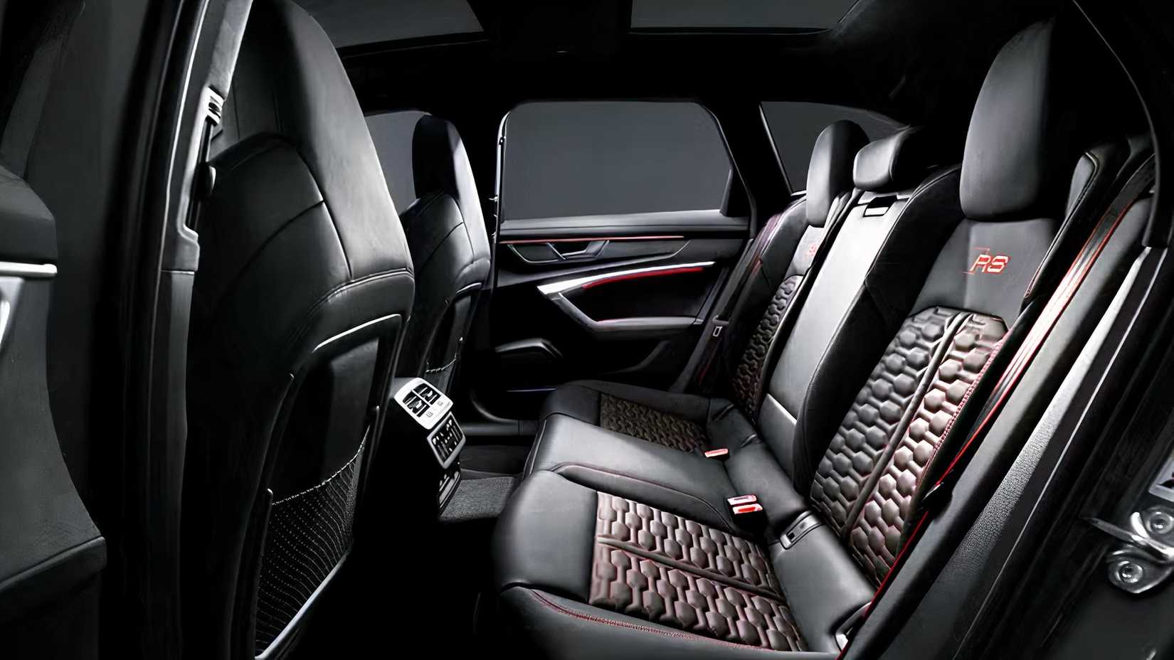 2025 Audi RS6 Avant interior showing rear seats