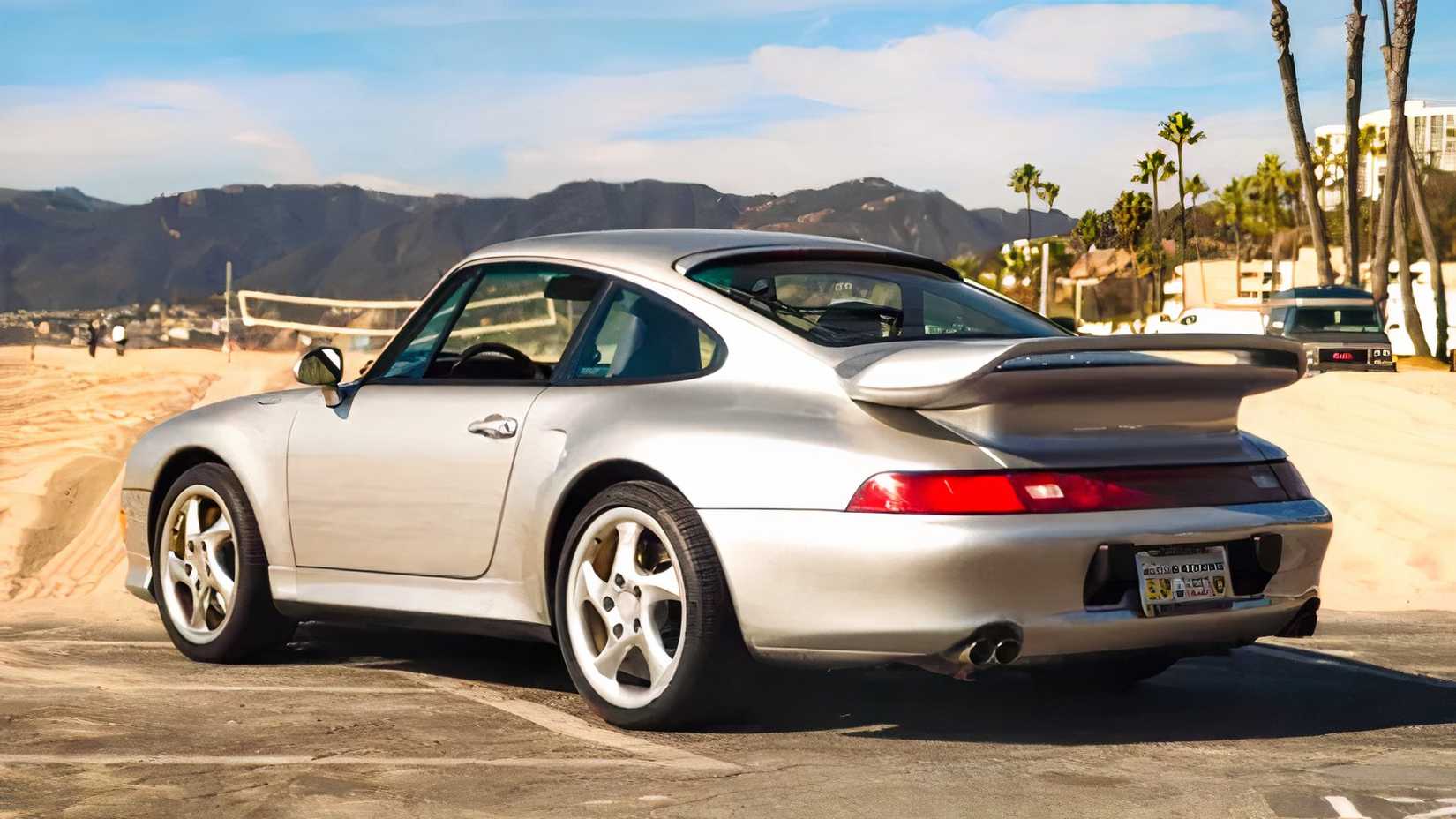 1997 Porsche 911 Turbo S in silver parked