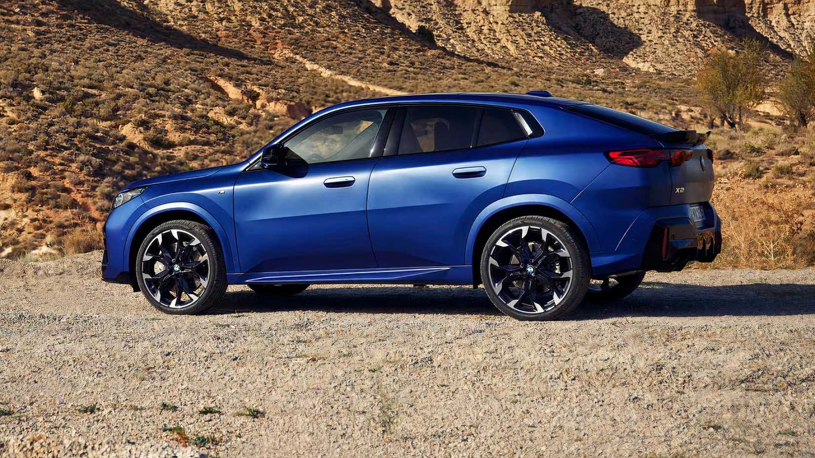 2025 BMW X2 M35i in blue parked off-road