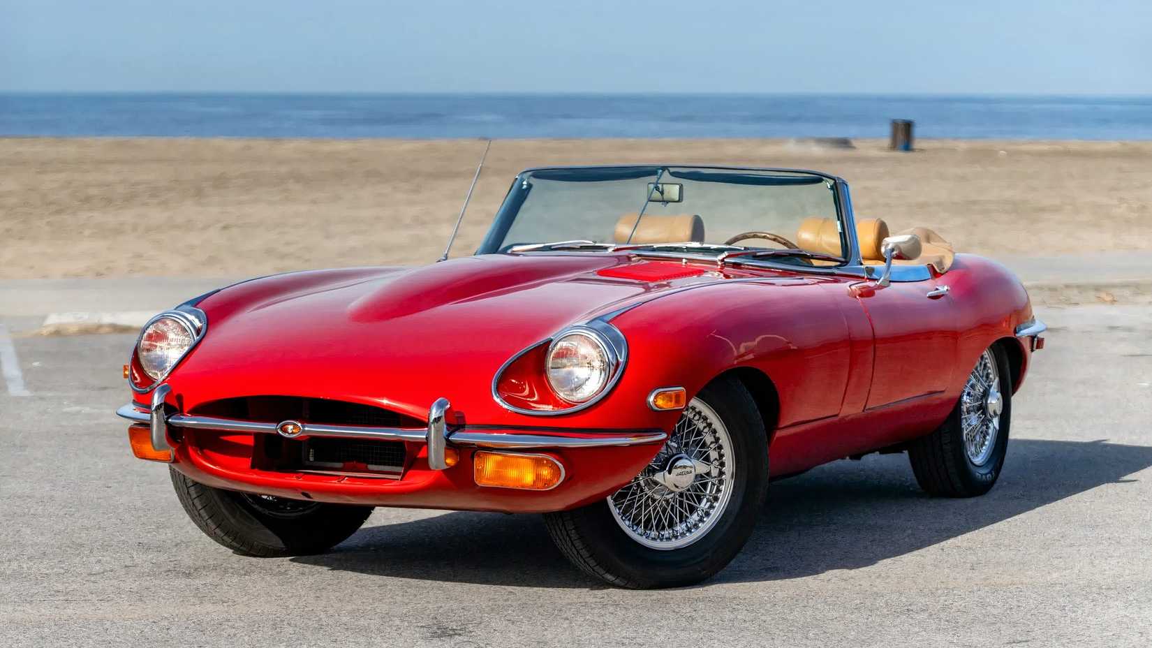1969 Jaguar XKE Series 2 parked in red