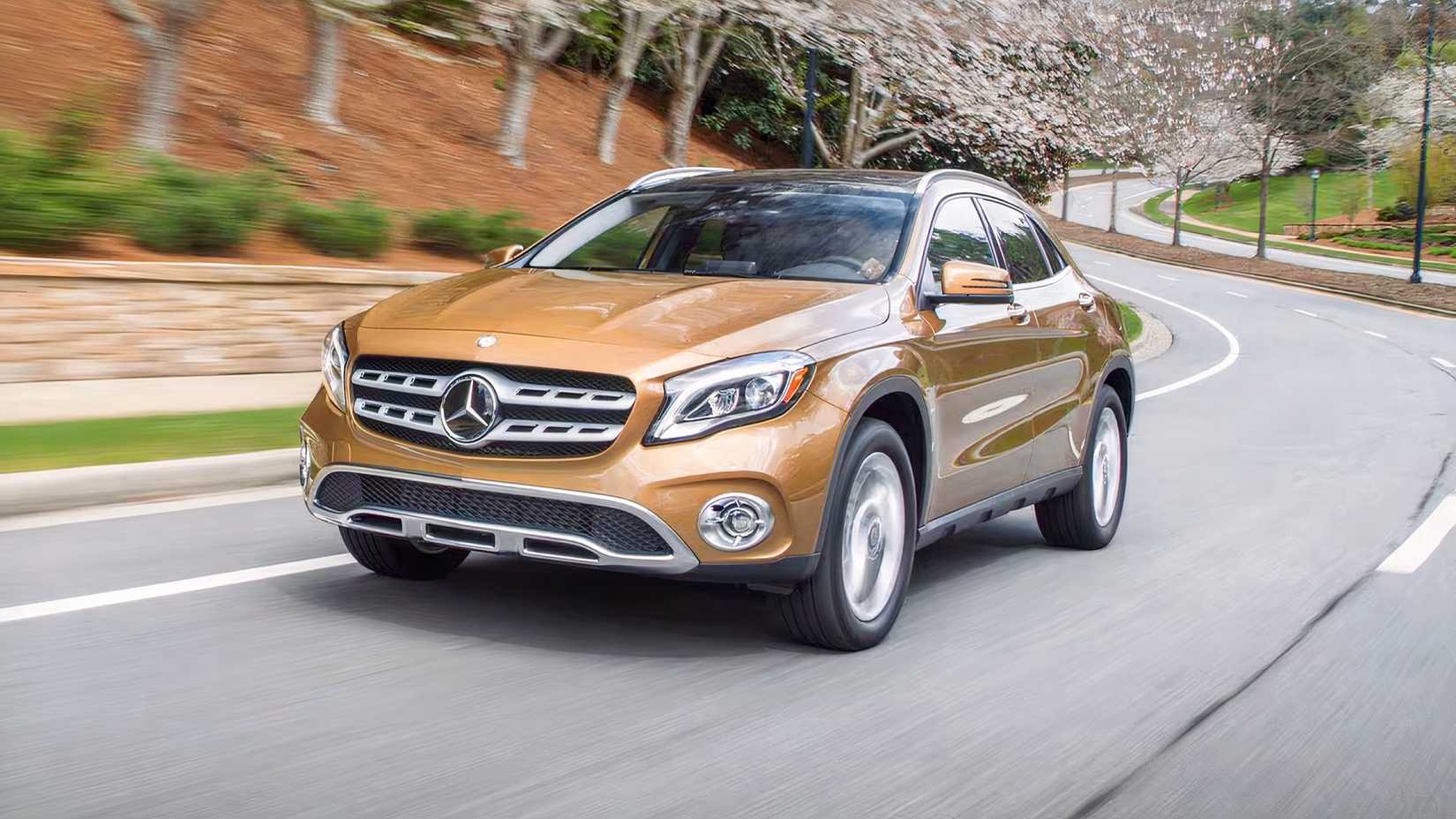2020 Mercedes-Benz GLA 250 4MATIC in gold being driven