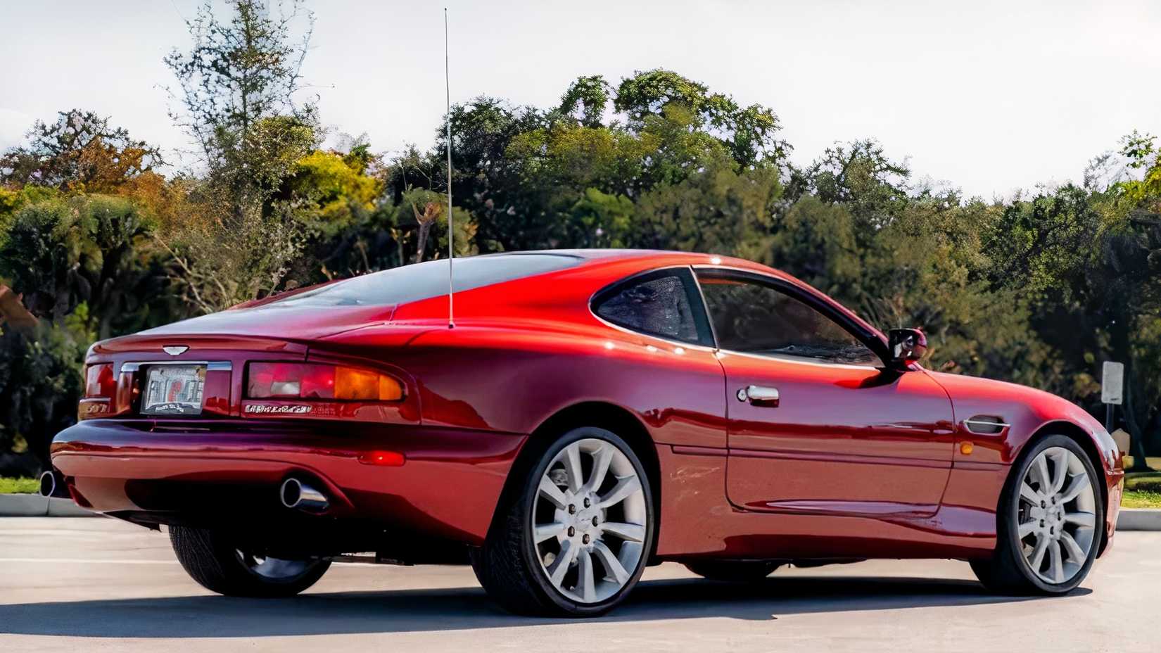 2002 Aston Martin DB7 V12 Vantage in red parked