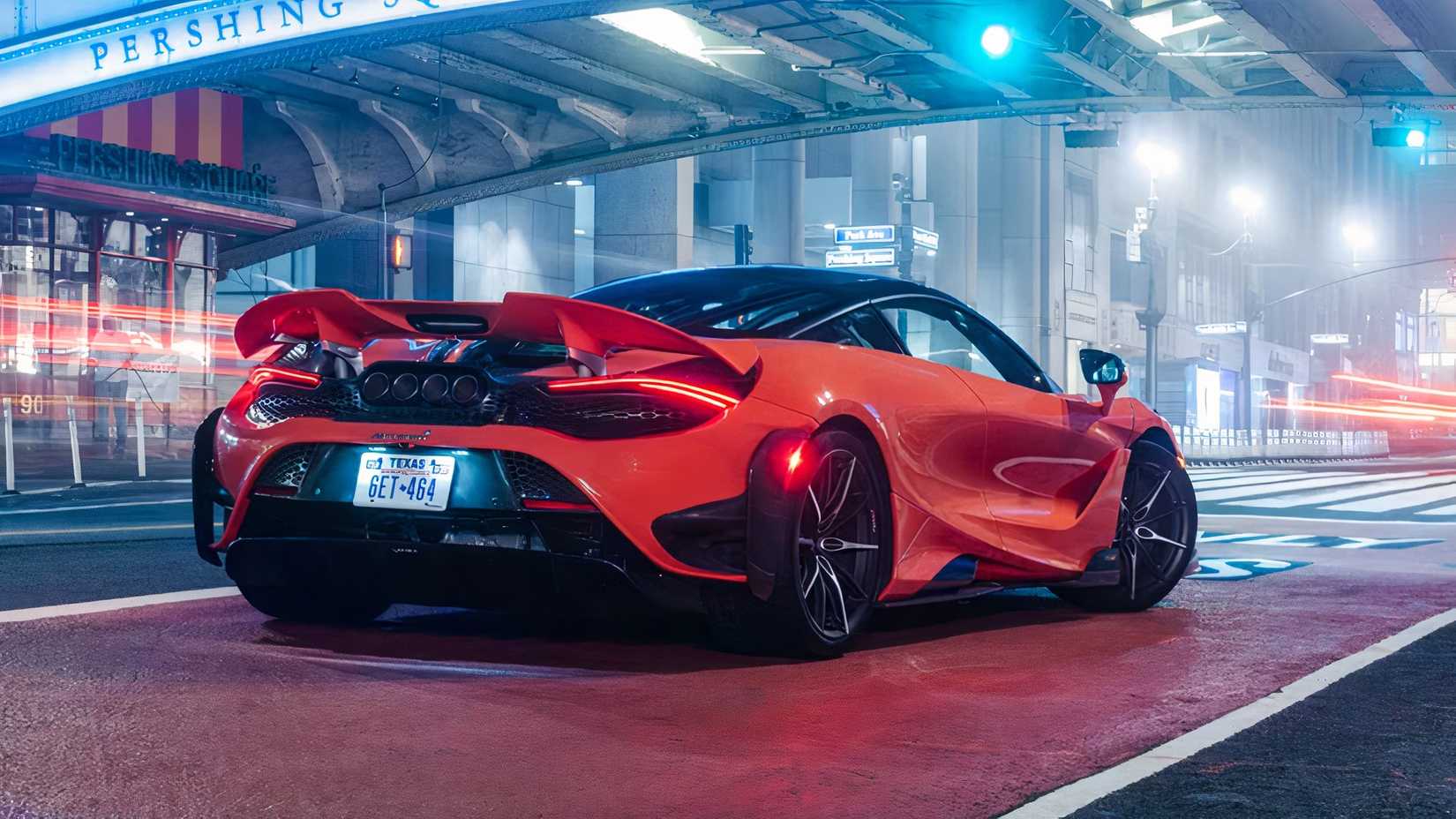 McLaren 765LT in orange being driven