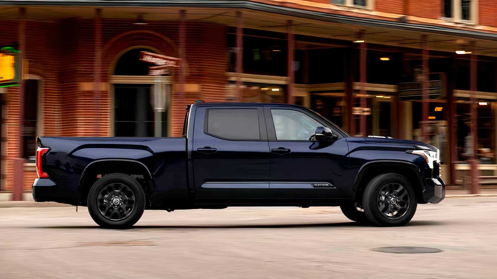 2025 Toyota Tundra in blue parked on street