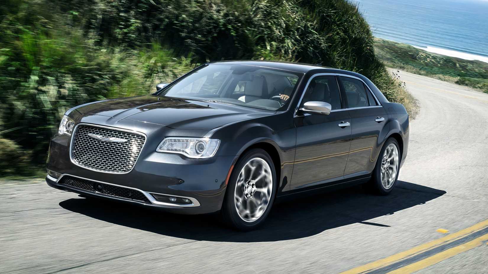 3/4 front view of 2020 Chrysler 300C driving