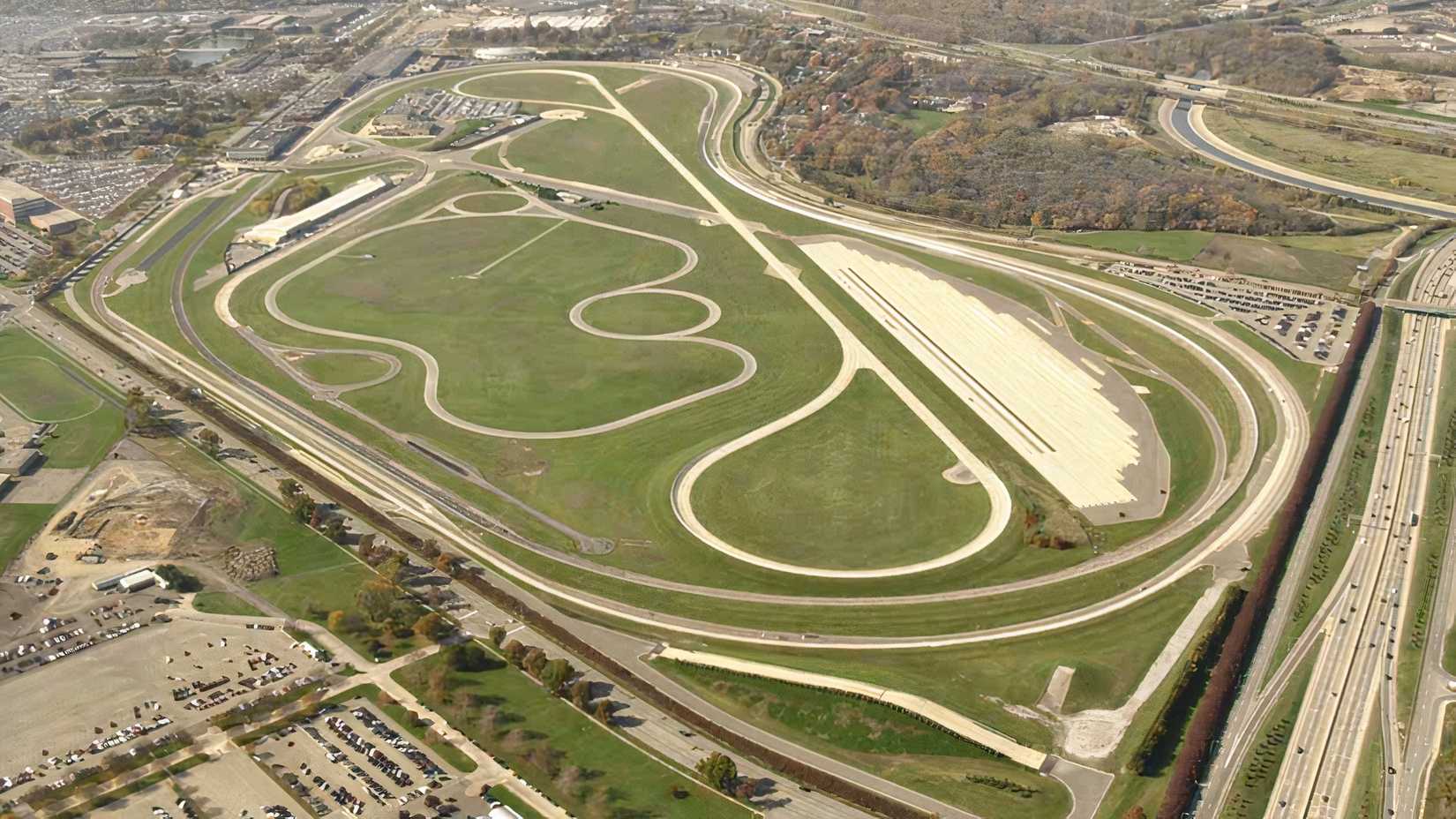 Aerial shot of Ford Dearborn Proving Grounds