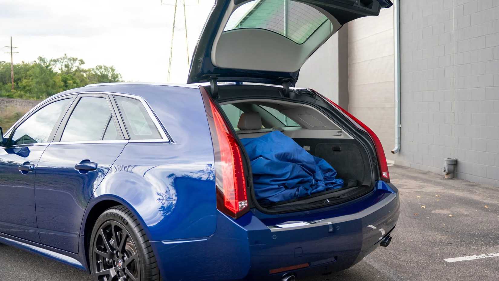 A 2012 Cadillac CTS-V Wagon with its tailgate up