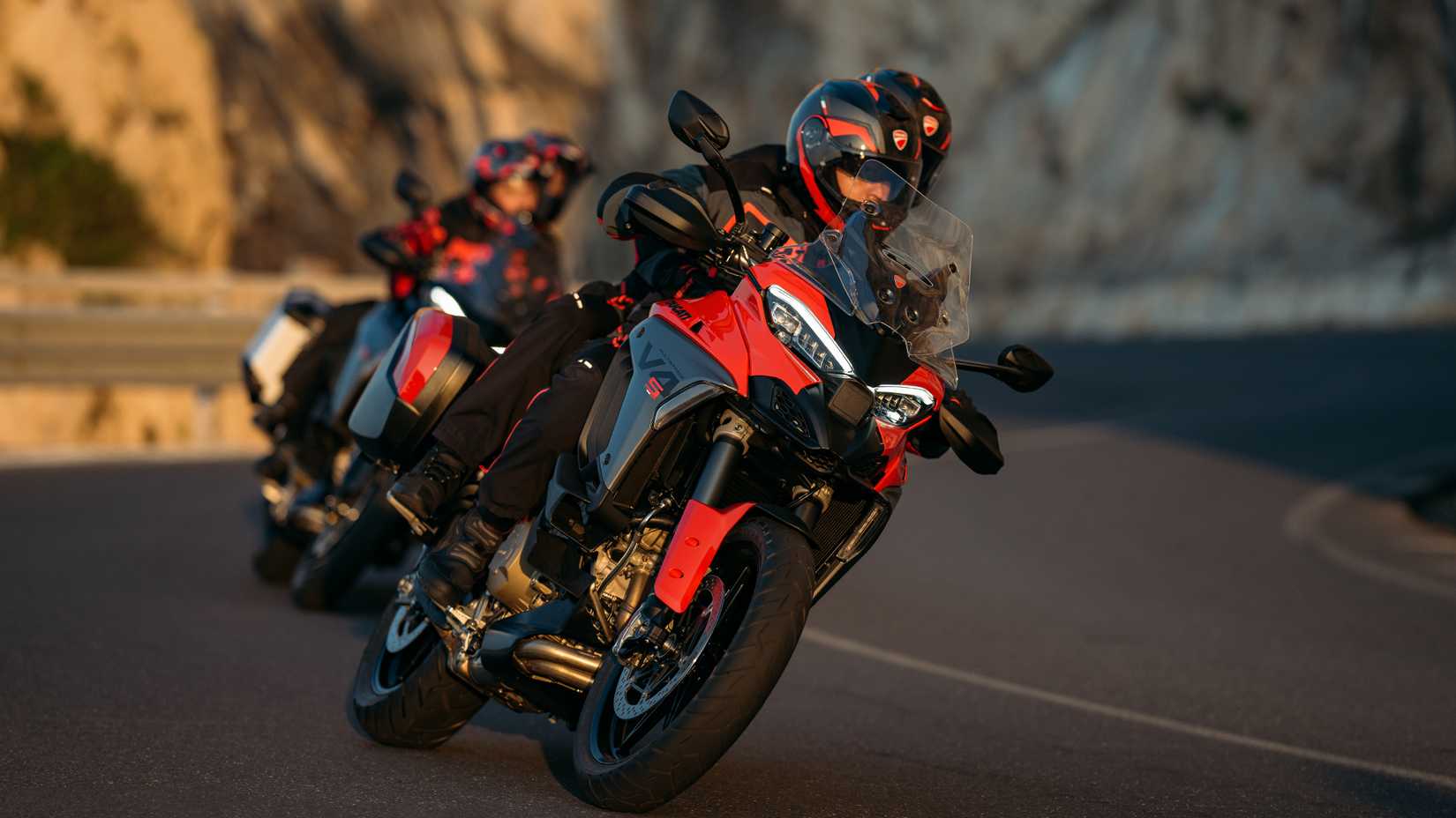 2025 Ducati Multistrada V4 Cornering With Pillion