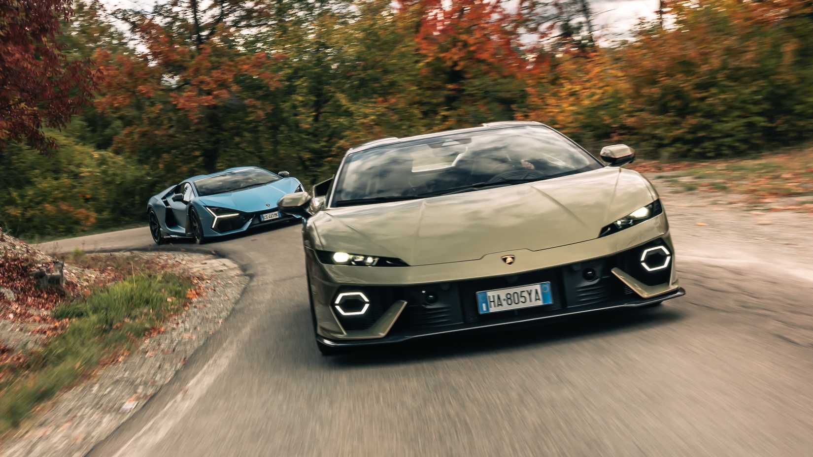 2026 Lamborghini Temerario Exterior Front Quarter with Revuelto 1