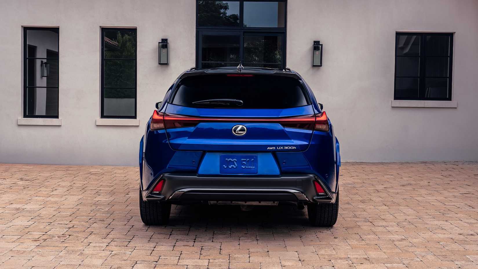 2026 Lexus UXh in blue rear view