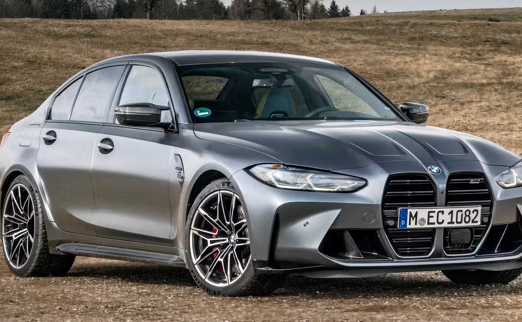 2022 BMW M3 Competition front 3/4 shot parked off-road