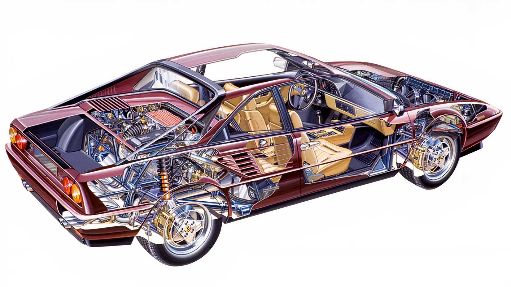 Ferrari Mondial 3.2 cross section 