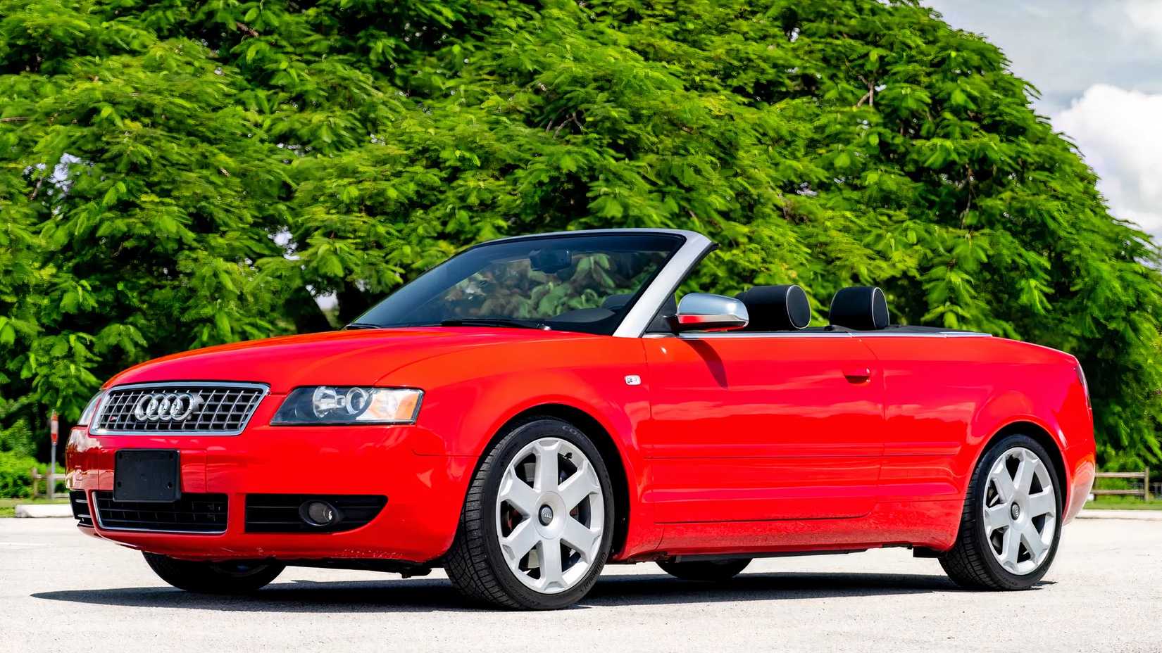 2005 Audi S4 Cabriolet in red parked