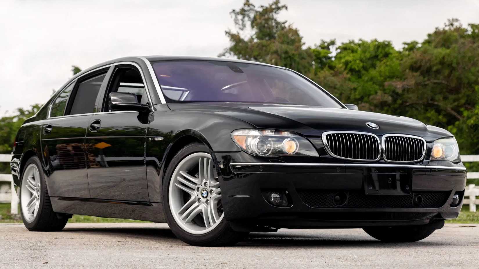 2008 BMW 760Li in black parked