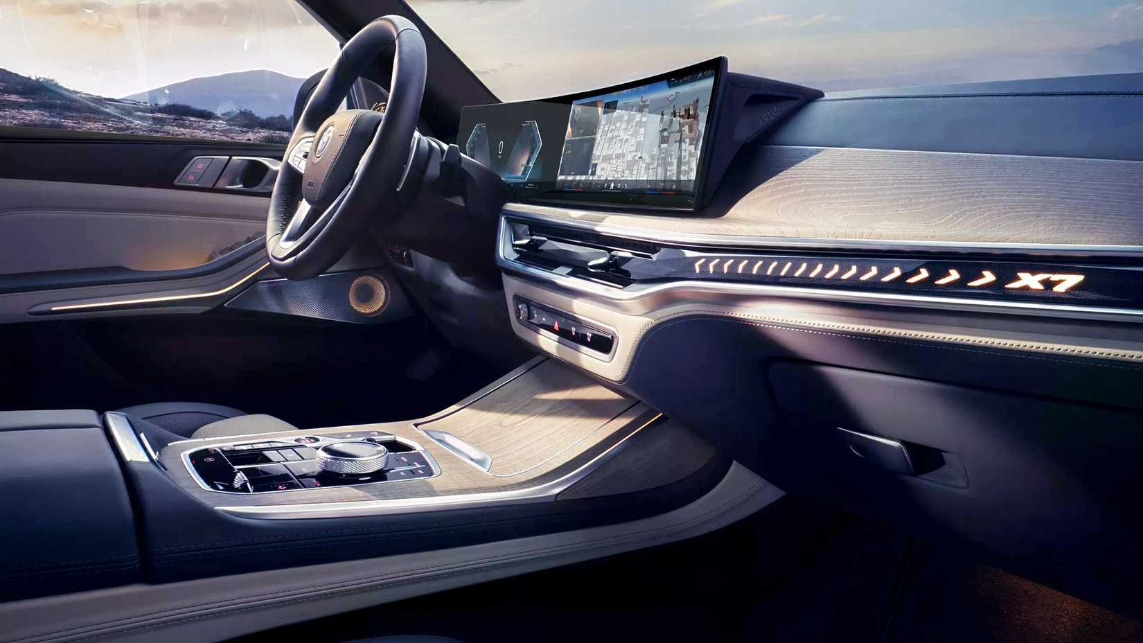 2025 BMW X7 interior showing front cabin