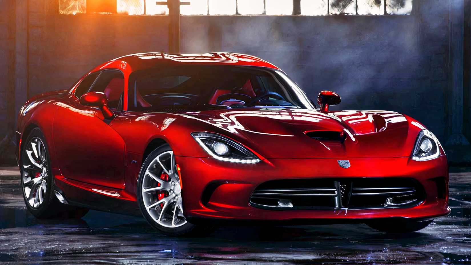 2013 Dodge Viper SRT in red parked
