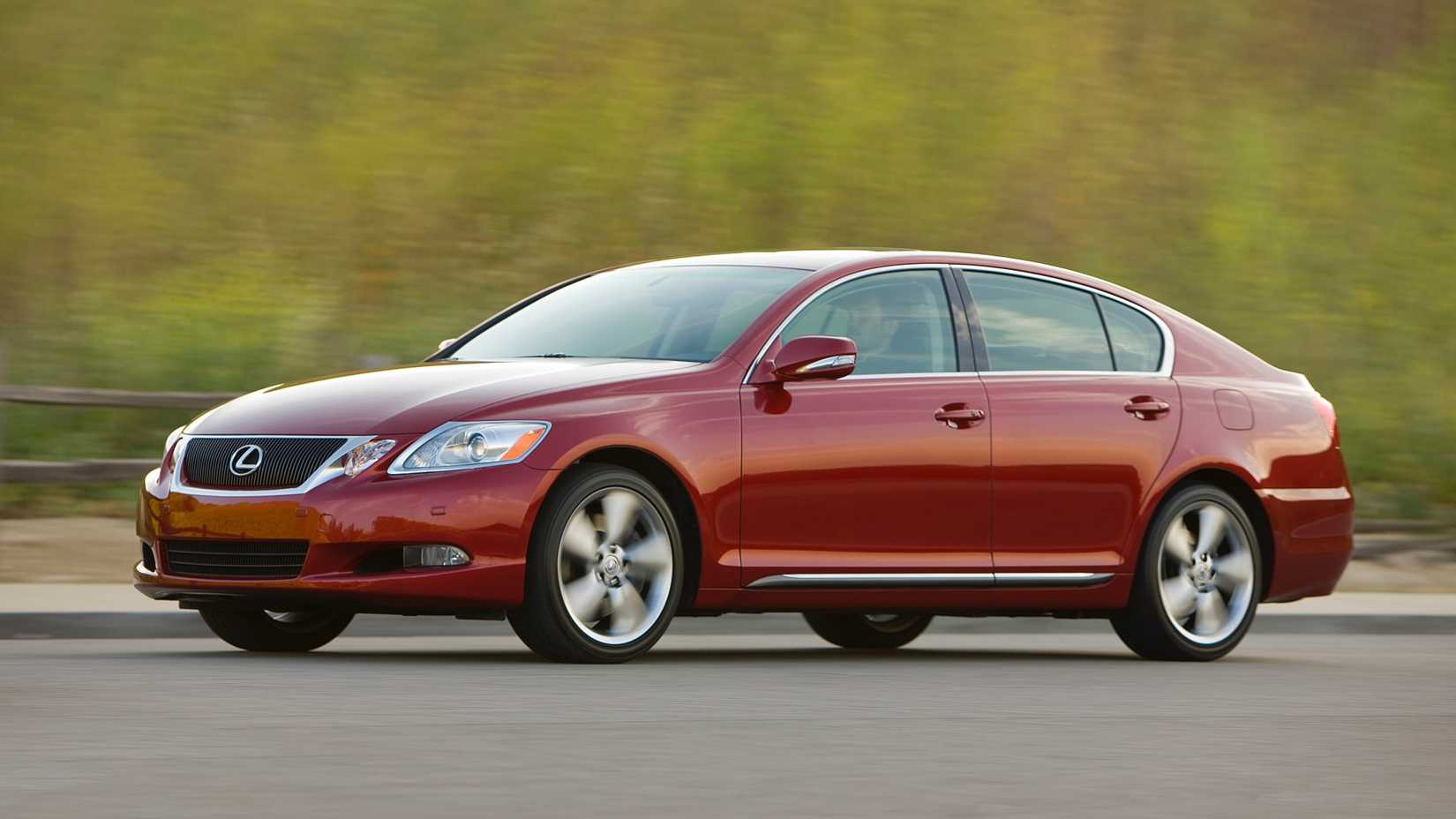 2011 Lexus GS 460 in red accelerating