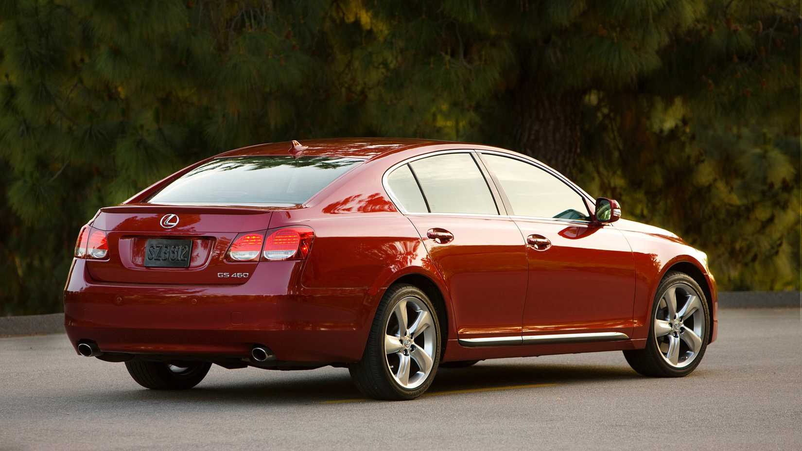 2011 Lexus GS 460 in red rear third quarter view