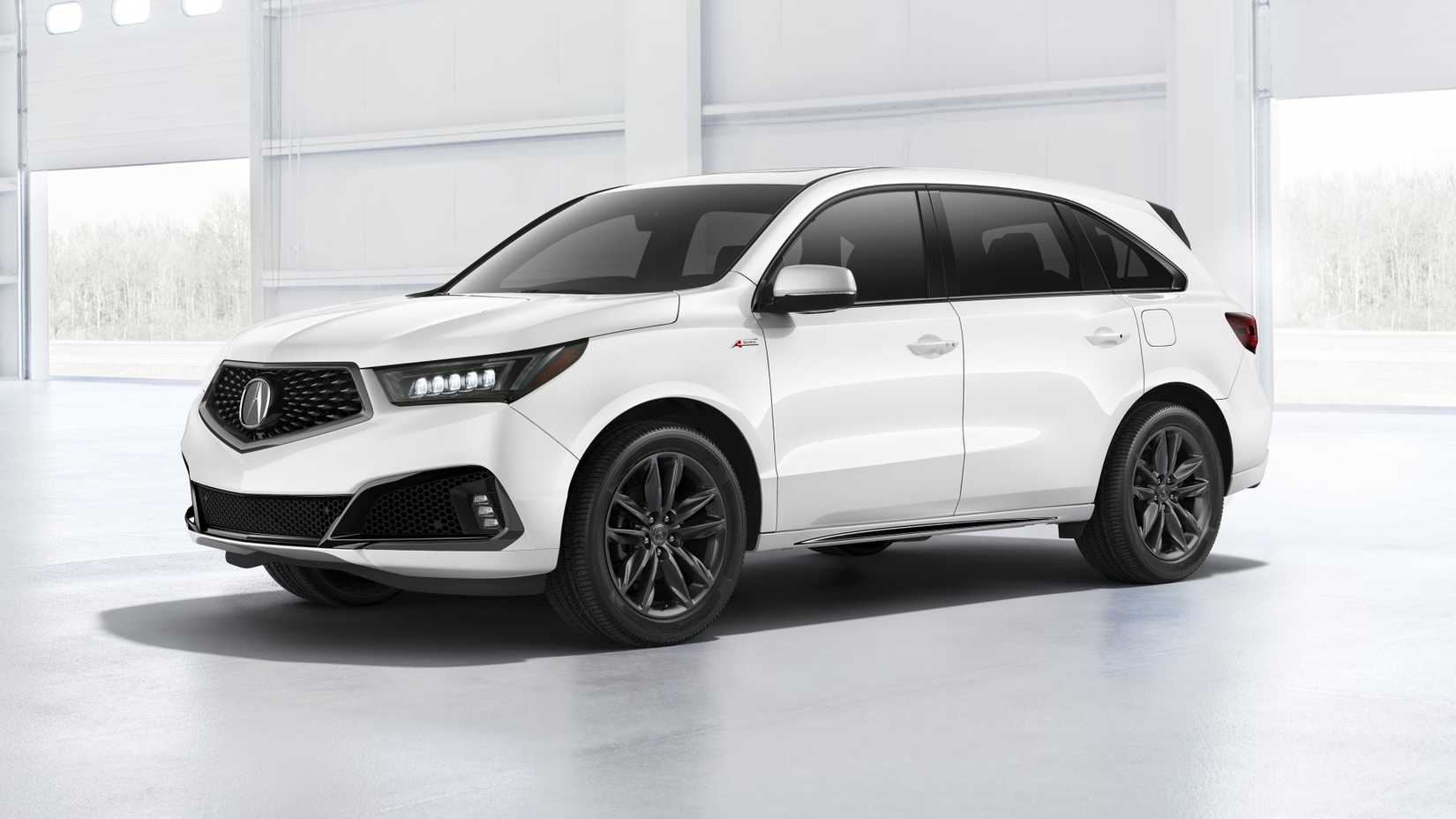 2020 Acura MDX in white front third quarter view