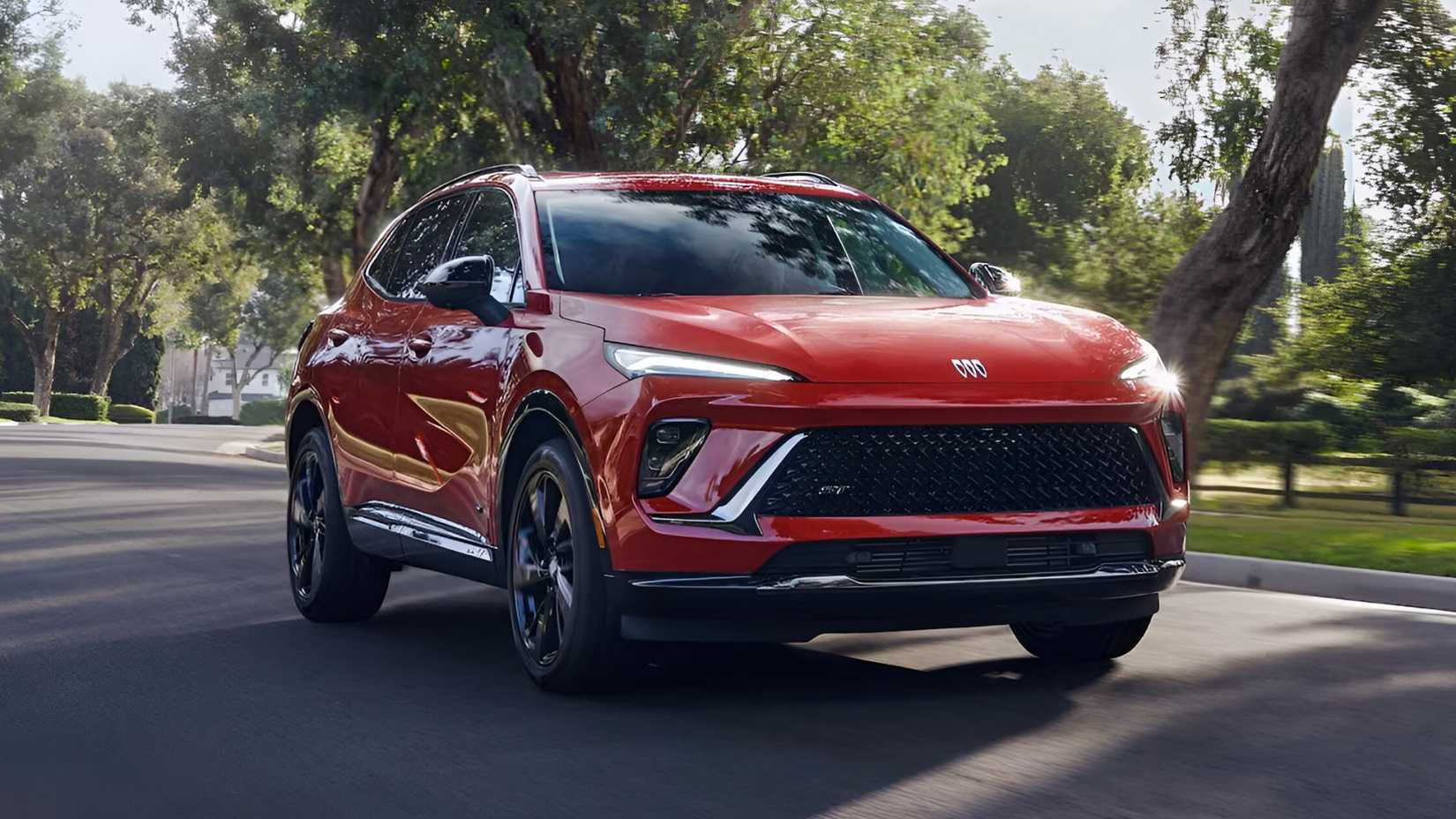 2026 Buick Envision in red front third quarter view