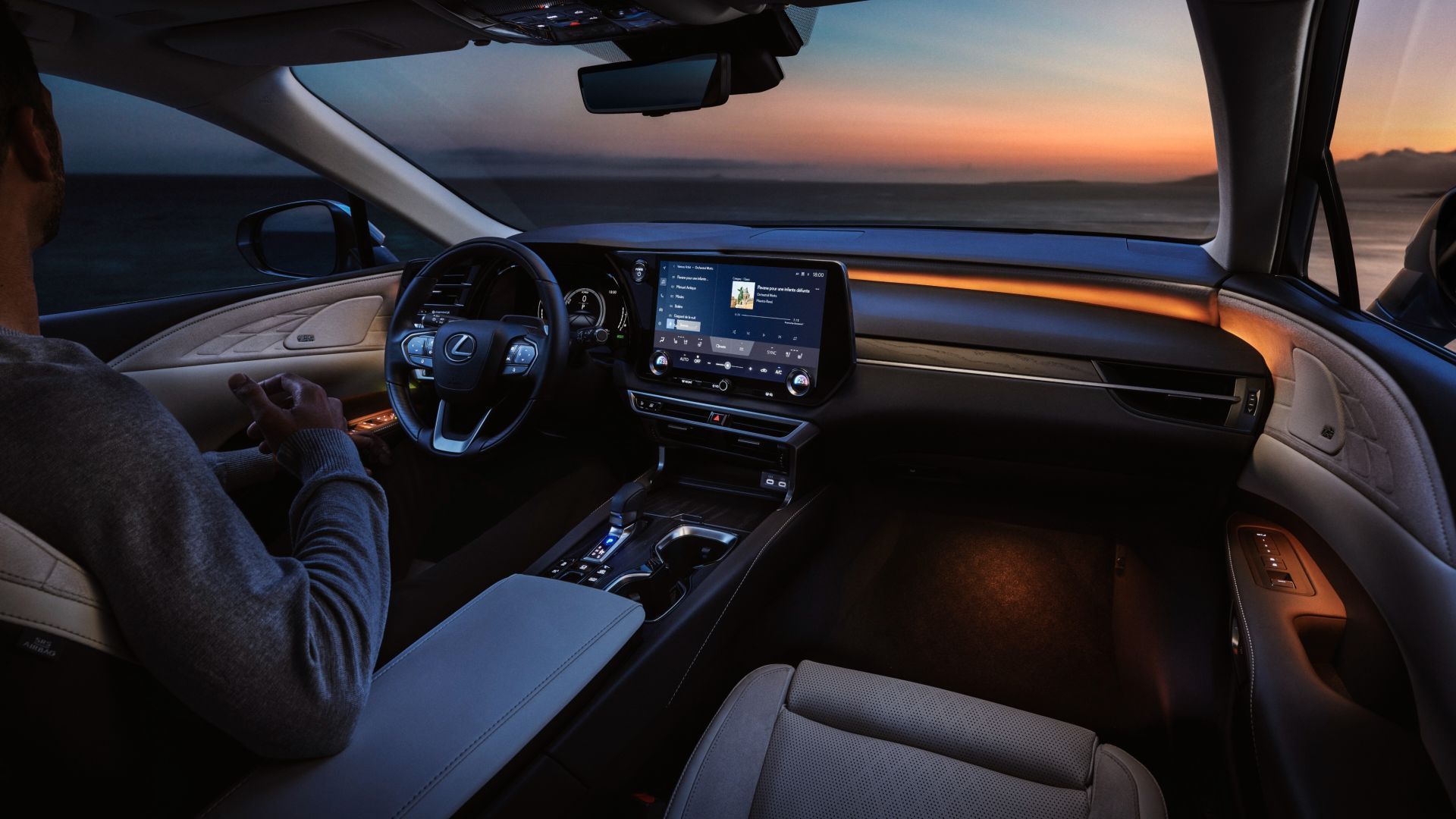 Uma foto da instrumentação do Lexus RX 2026