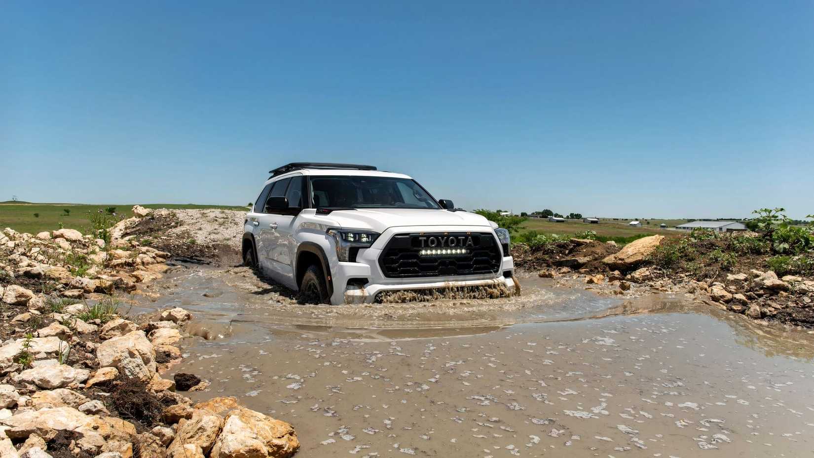 2026 Toyota Sequoia dynamic offroading  front shot