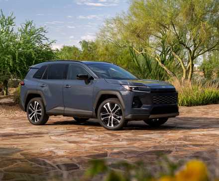 Vista frontal 3/4 de um Toyota RAV4 Hybrid Limited 2026