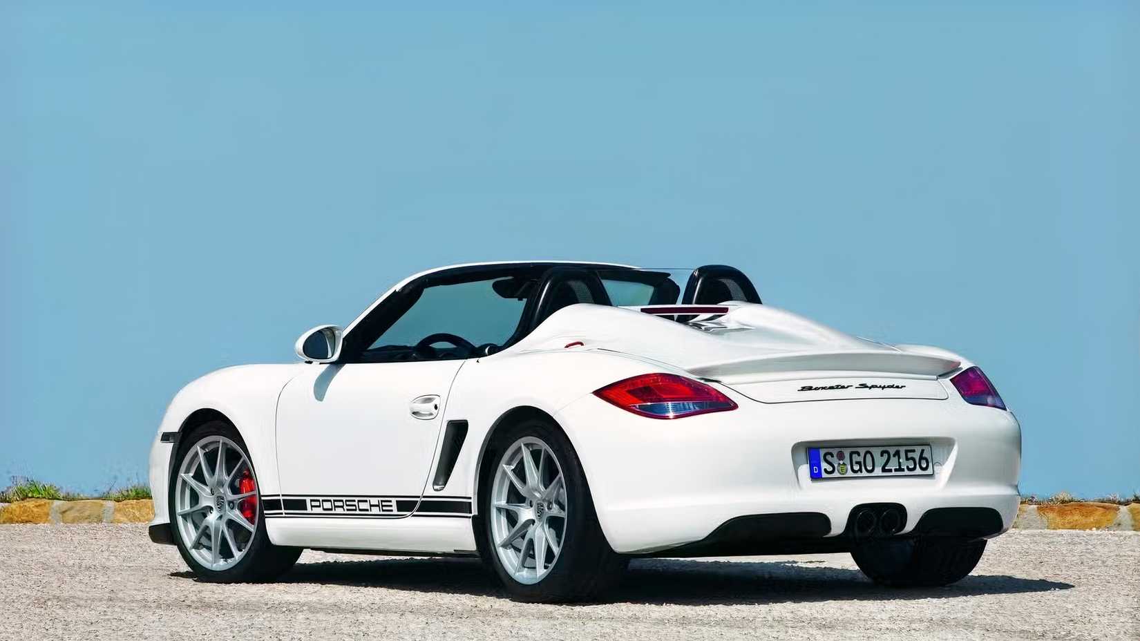 2010 Porsche Boxster Spyder rear 3/4 shot