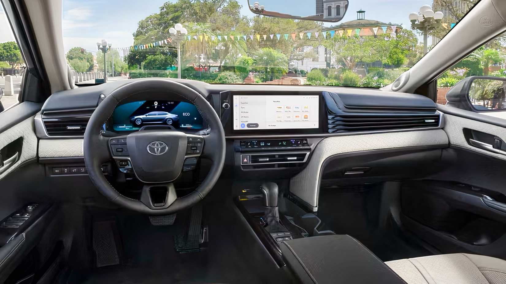 Interior do Toyota Camry 2026 mostrando cabine