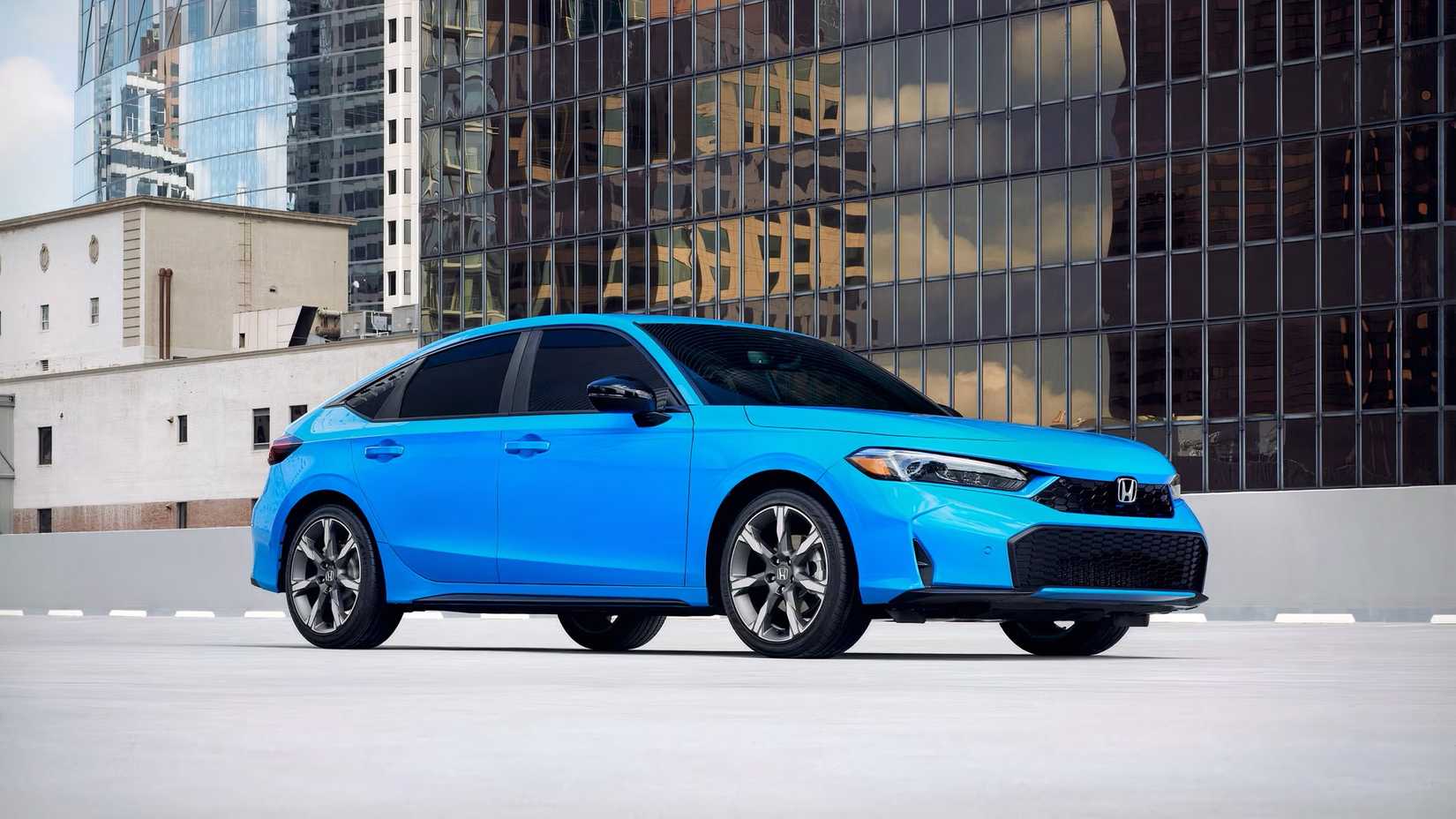 2026 Honda Civic Hatchback in blue parked