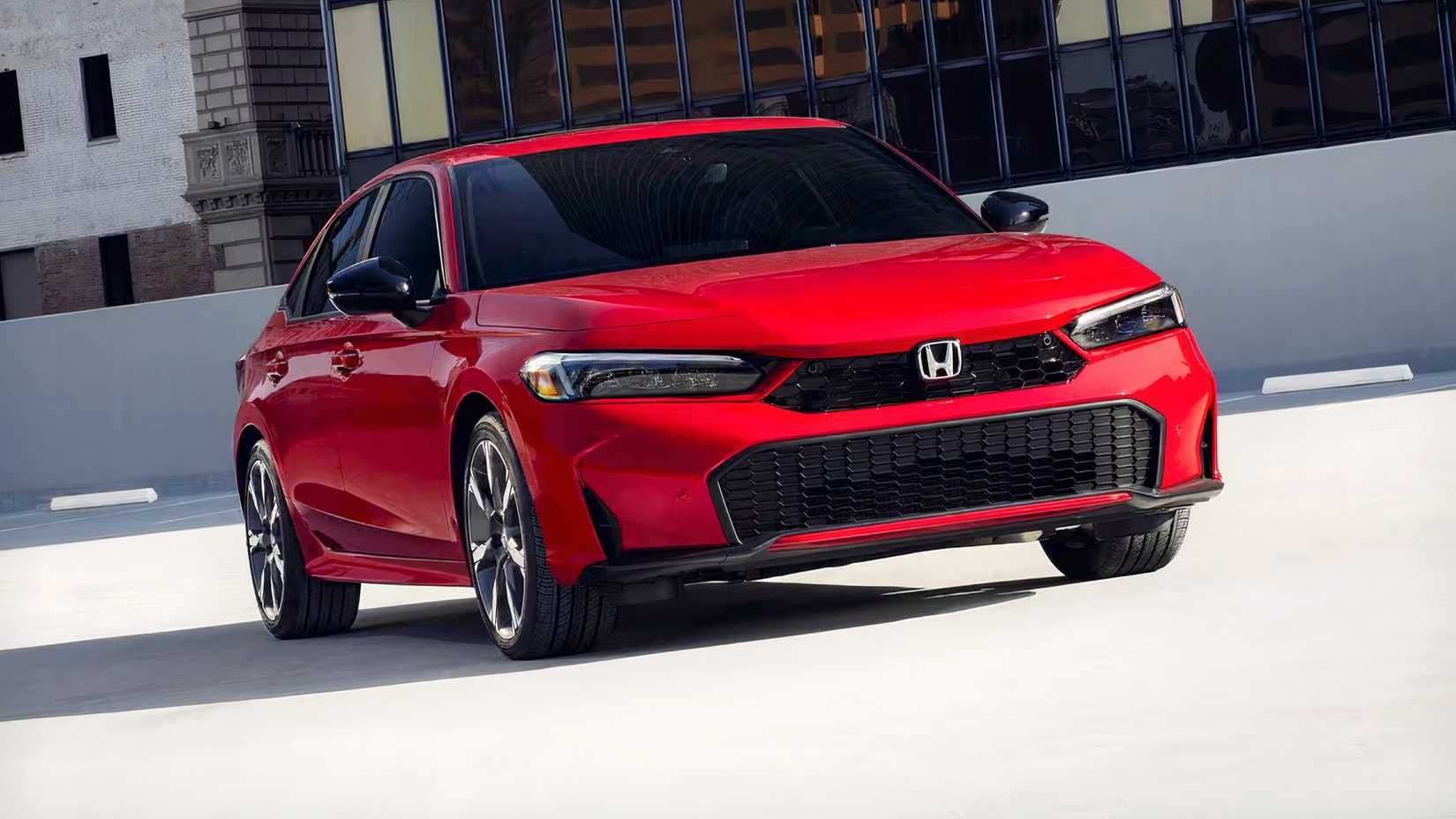 2026 Honda Civic Sedan in red parked