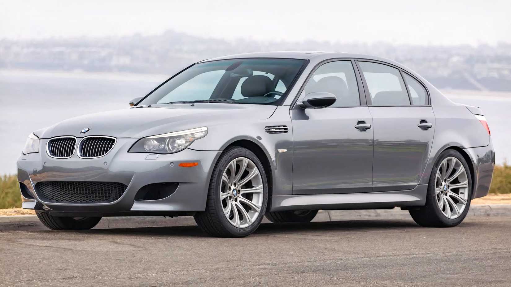 2008 BMW M5 in silver parked