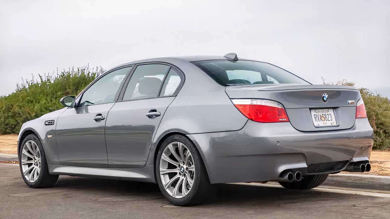 2008 BMW M5 in silver parked