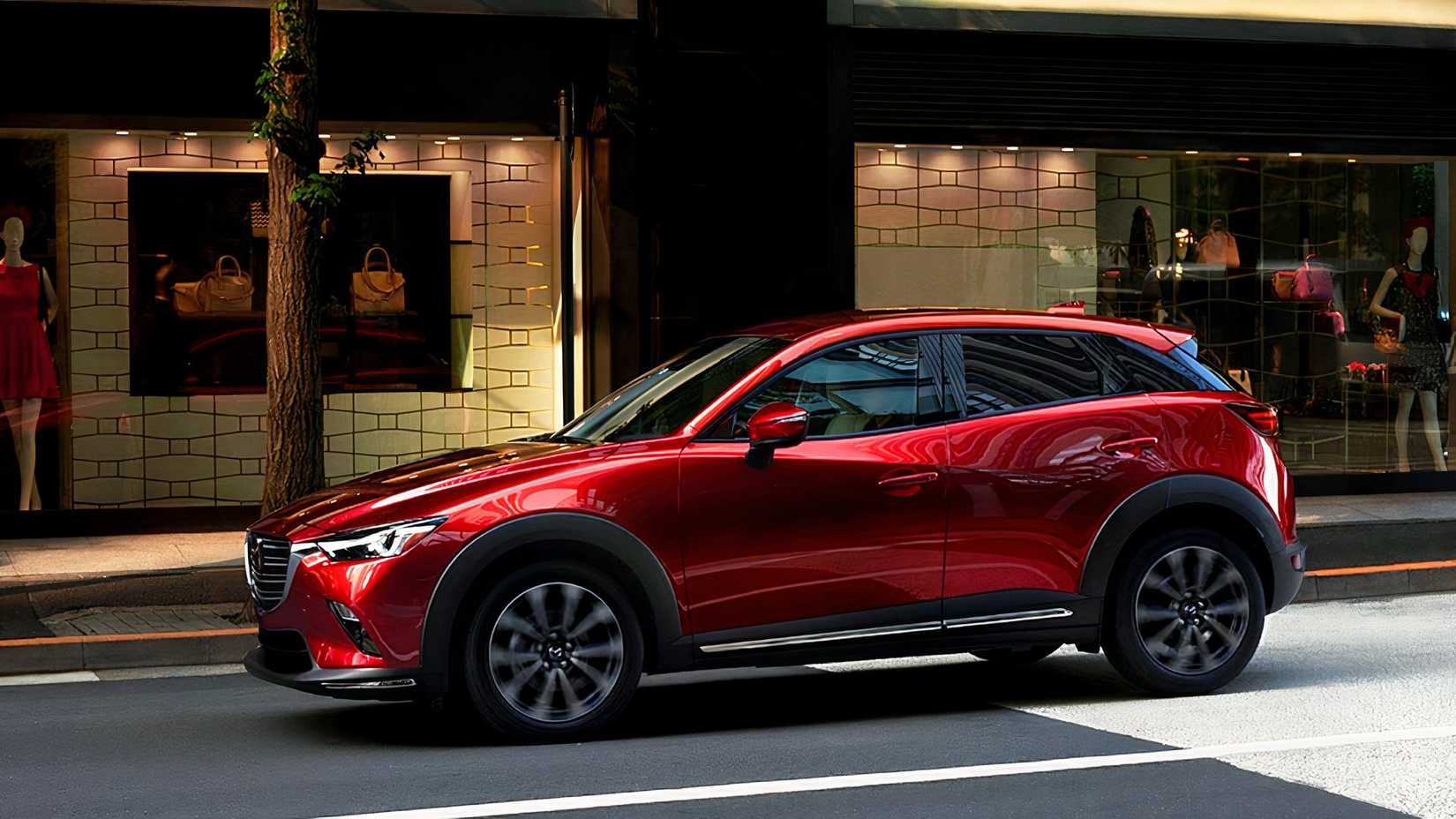 2019 Mazda CX-3 in red being driven