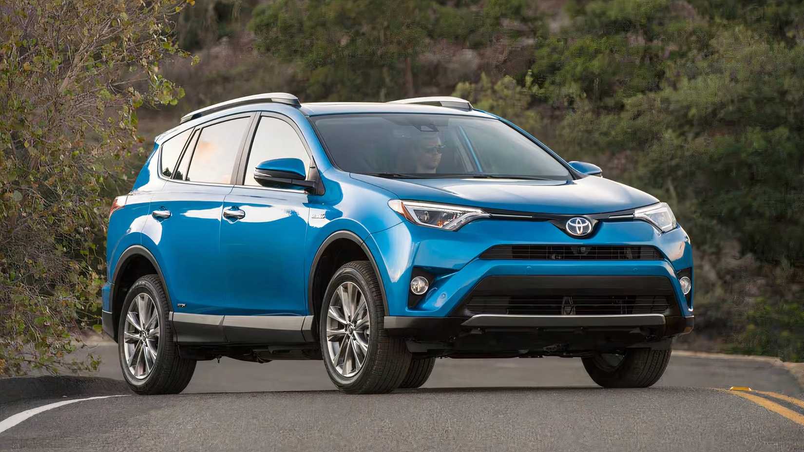 2018 Toyota RAV4 Hybrid in blue parked
