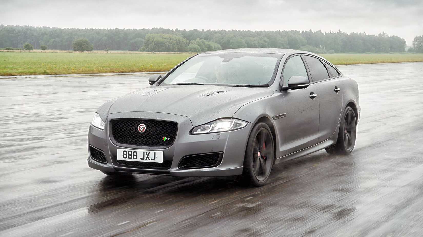 2018 Jaguar XJR575 in gray being driven