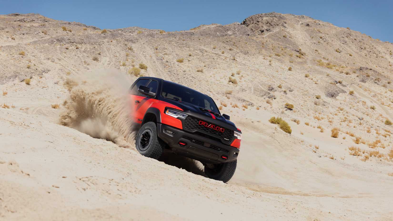 2027 Ram 1500 SRT TRX front 3/4 action