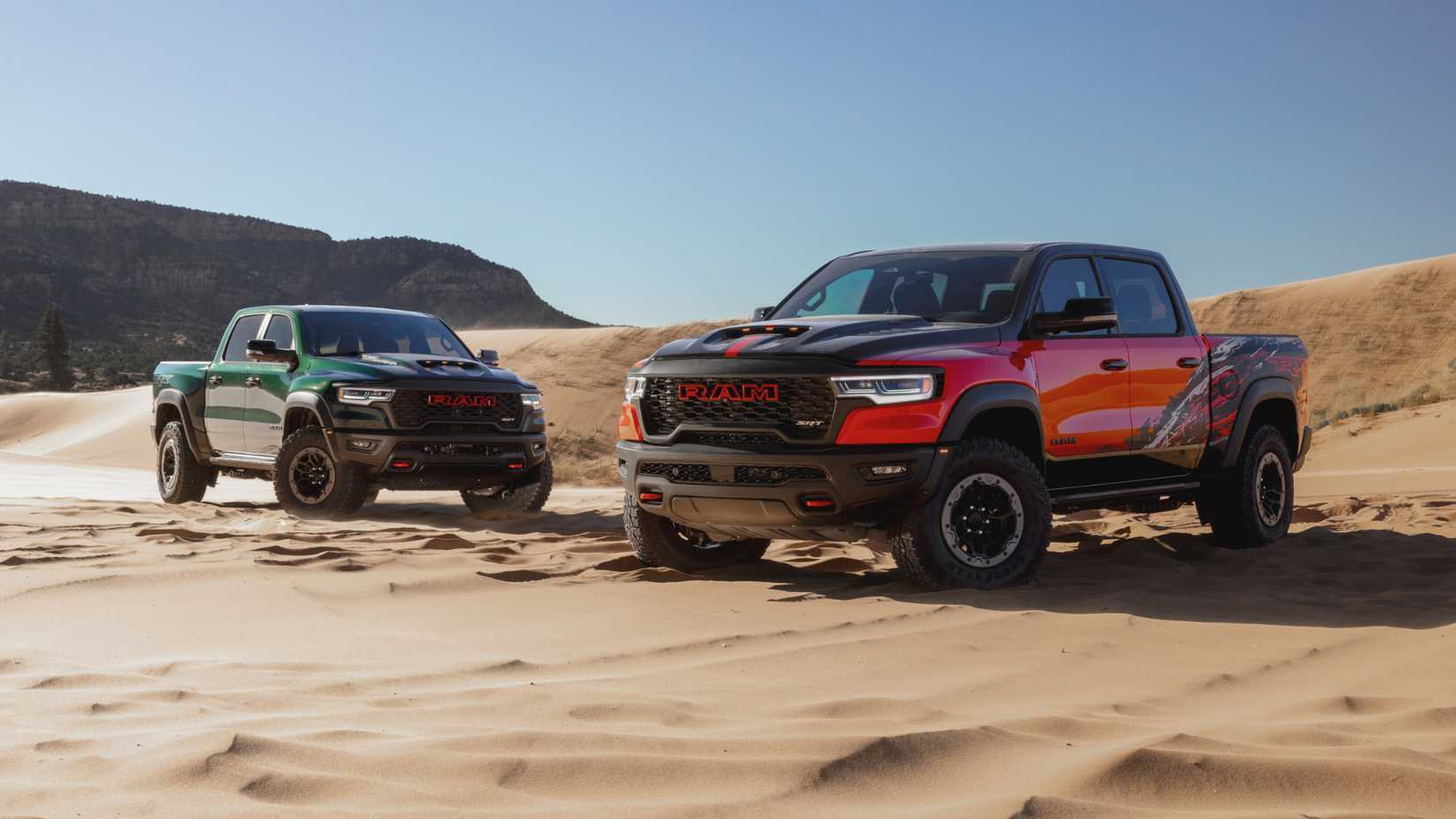 A couple of 2027 Ram 1500 SRT TRX Exterior parked 