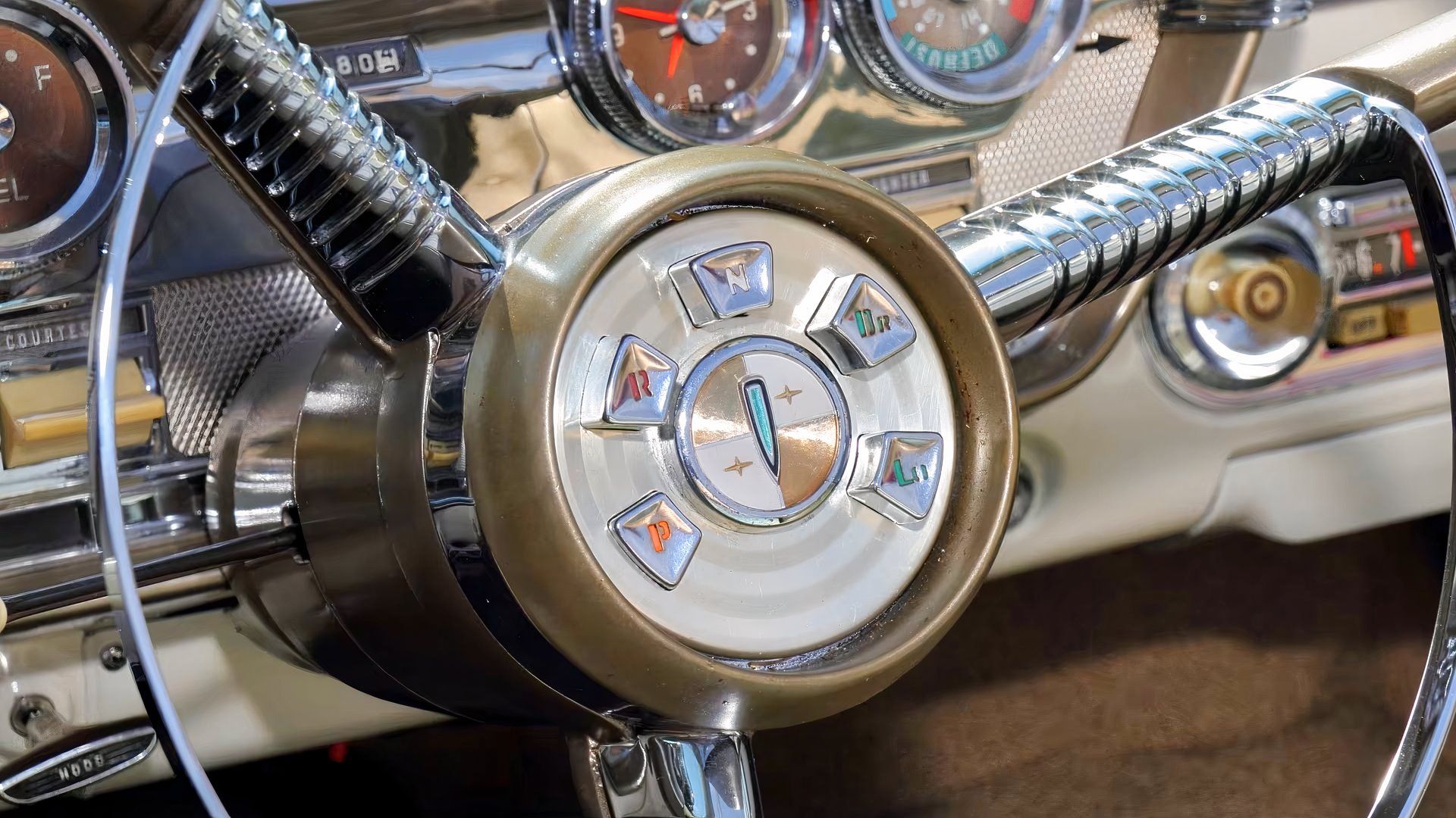 1958 Edsel Teletouch buttons closeup-1