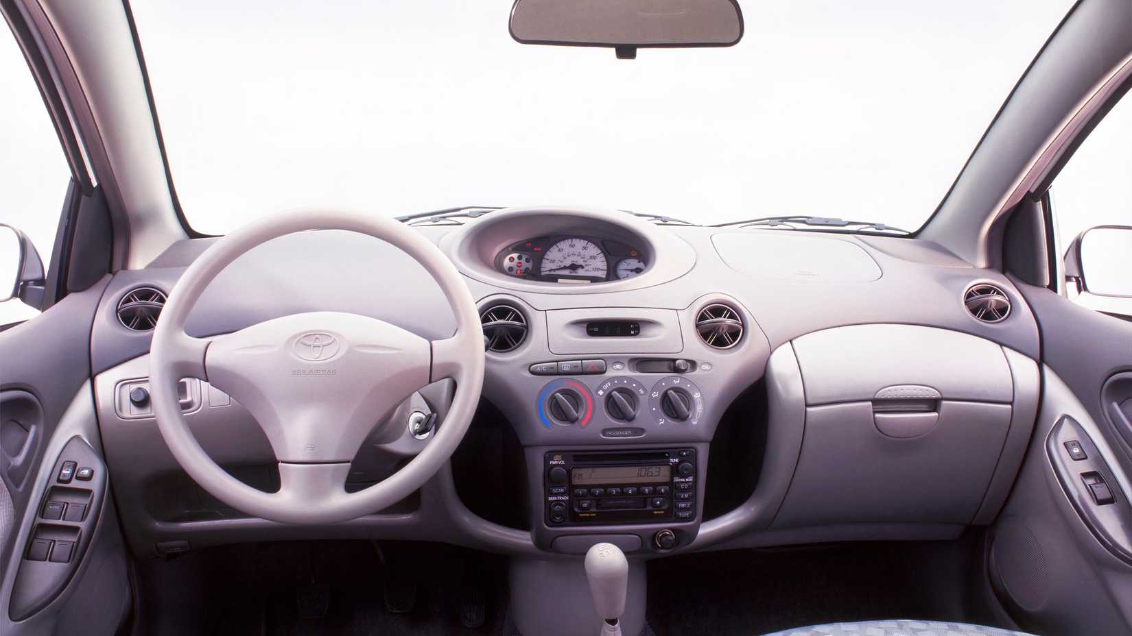 2000 Toyota Echo Coupe interior showing dashboard