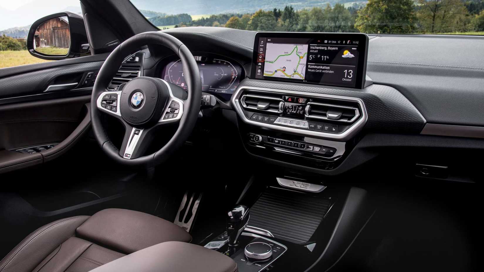 2022 BMW X3 interior shot showing front cabin