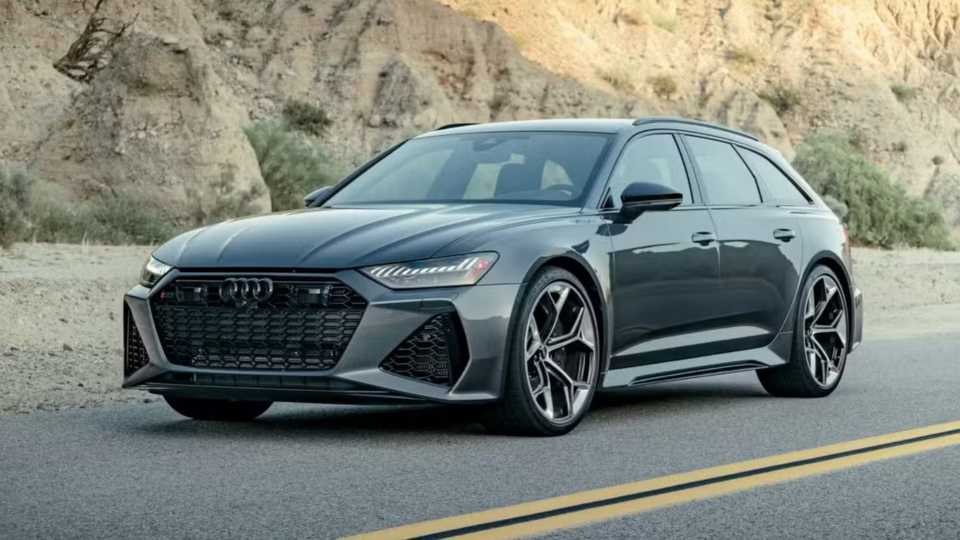 Front shot of a 2026 Audi RS6 Avant parked on the road