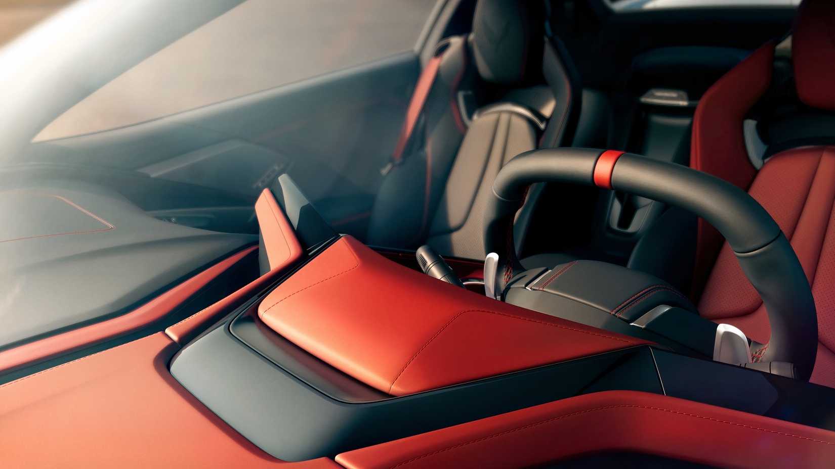 Front shot of a 2026 Corvette Stingray showing overhead dash