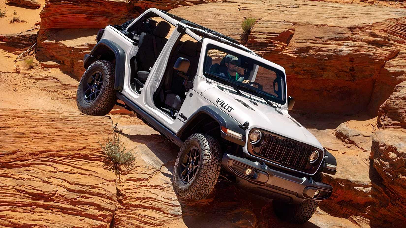 2026 Jeep Wrangler Willys 4D dinâmico off road shot