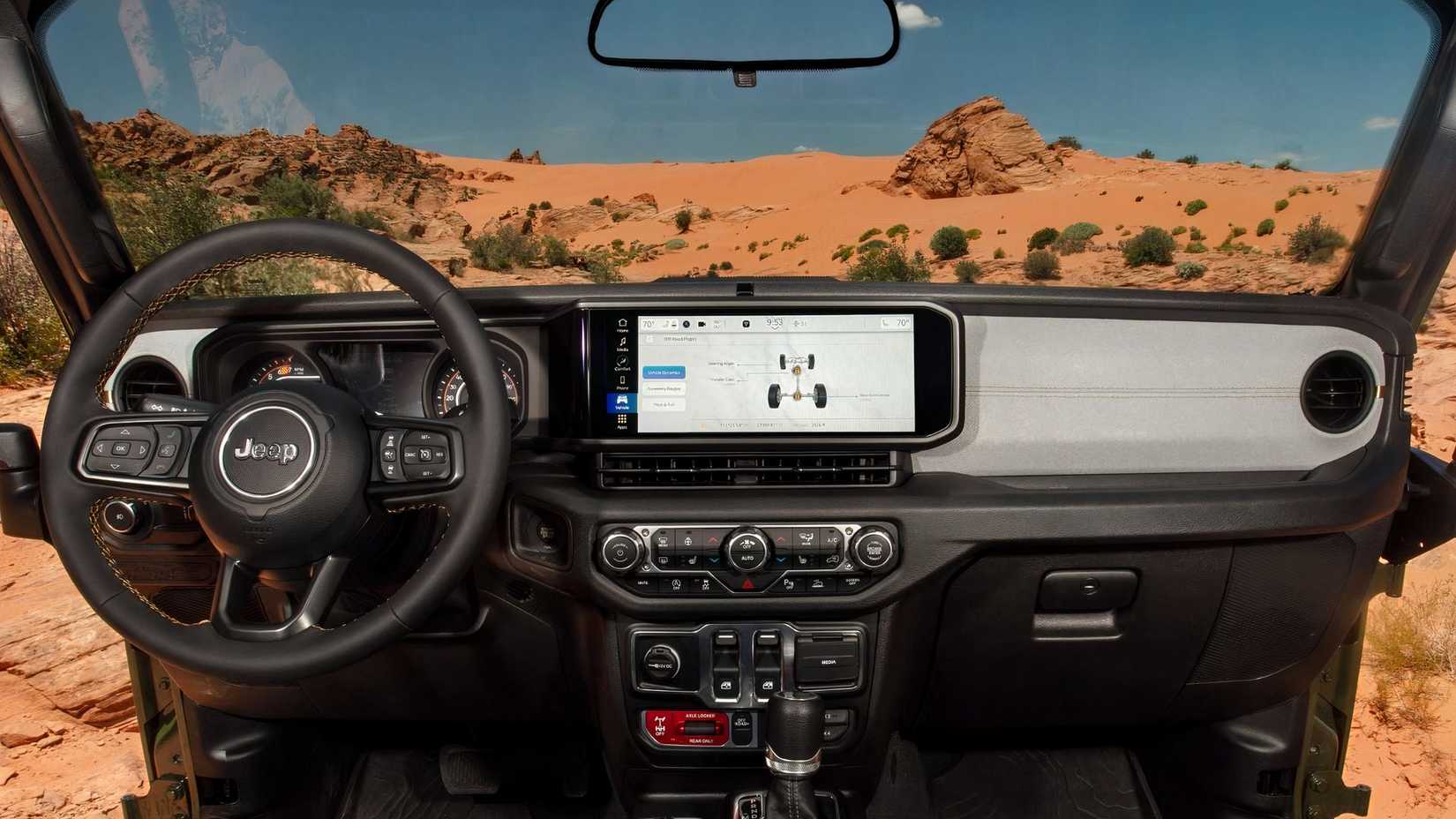 Vista interna do Jeep Wrangler Willys 2026