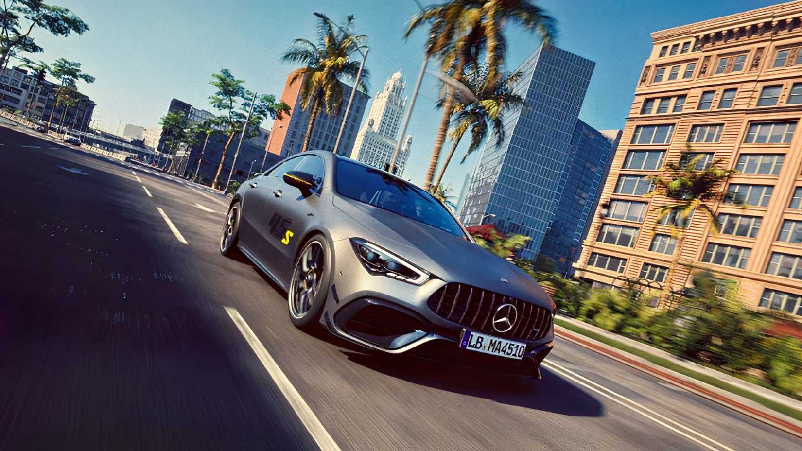 2026 Mercedes-AMG CLA 45 S Final Edition front 3/4 view driving