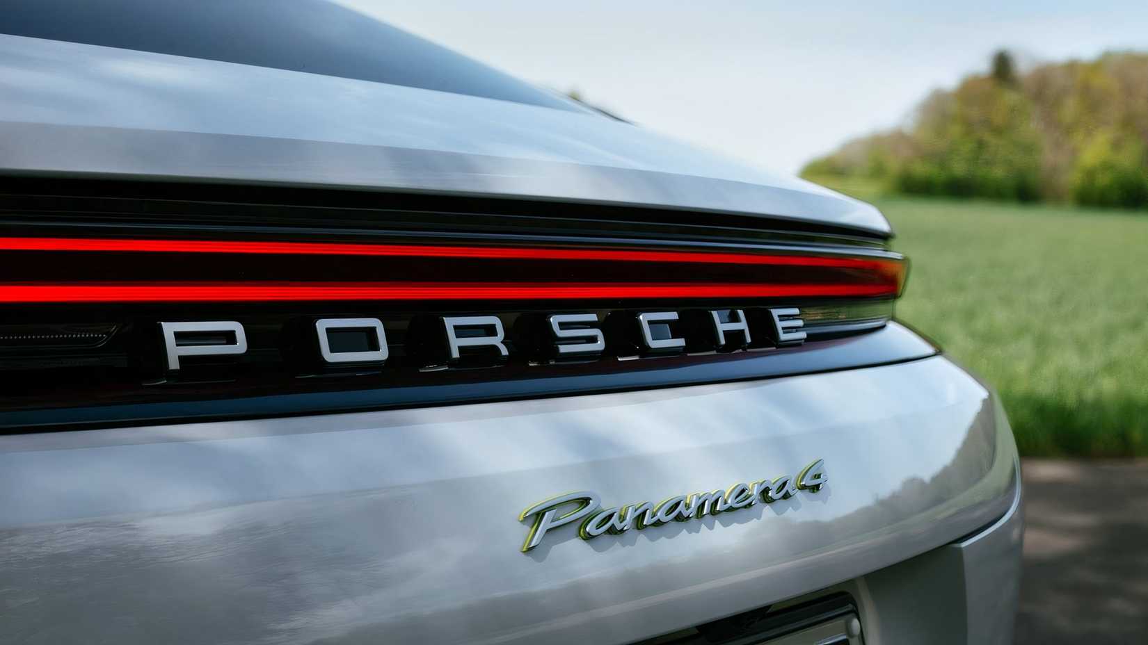 2026 Porsche Panamera 4 E-Hybrid rear end close shot