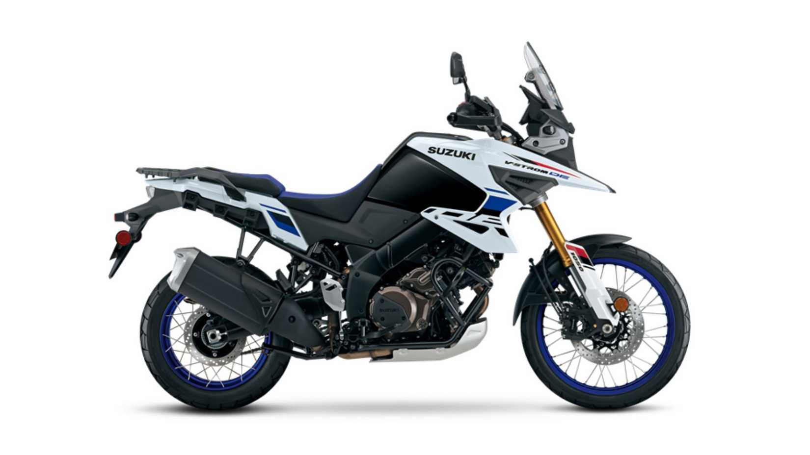 Foto de estúdio de perfil lateral da Suzuki V-Strom 1050DE